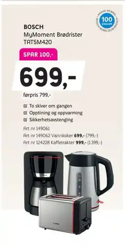 ELON MyMoment Brødrister TAT5M420 tilbud