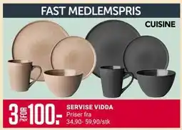 Europris SERVISE VIDDA, Medlemspris tilbud