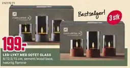 Europris LED-LYKT MED SOTET GLASS, NOK 199 tilbud