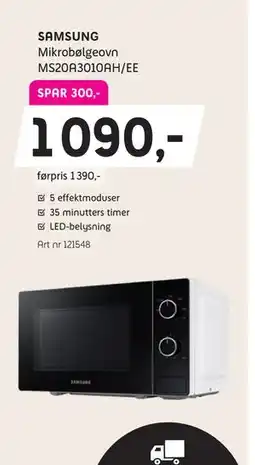 ELON SAMSUNG Mikrobølgeovn MS20A3010AH/EE, NOK 1090 tilbud