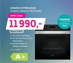 ELON SIEMENS EXTRAKLASSE Integrert stekeovn HR372G0S3, NOK 11990 tilbud