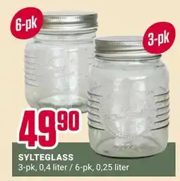 Europris SYLTEGLASS, NOK 49.9 tilbud