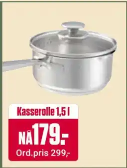 Europris Kasserolle 1,5 l, NOK 179 tilbud