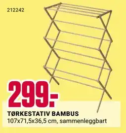 Europris TØRKESTATIV BAMBUS, NOK 299 tilbud