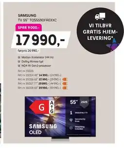 ELON TV 55” TQ55S90FAEXXC, NOK 17990 tilbud