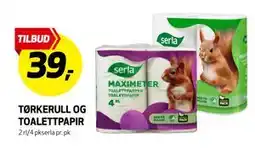 Bunnpris TØRKERULL OG TOALETTPAPIR, NOK 39 tilbud