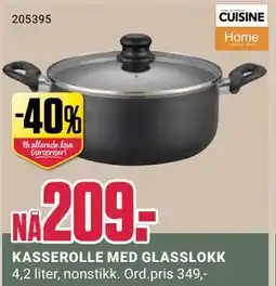 Europris KASSEROLLE MED GLASSLOKK, NOK 209 tilbud