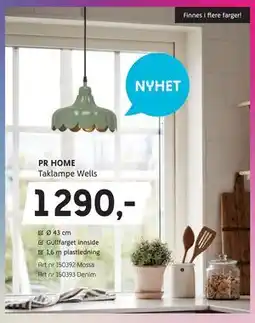 ELON PR HOME Taklampe Wells, NOK 1290 tilbud