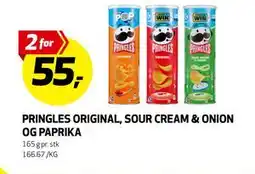 Bunnpris PRINGLES ORIGINAL, SOUR CREAM & ONION OG PAPRIKA, NOK 55 tilbud
