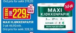 Europris MAXI KJØKKENPAPIR, NOK 229 tilbud