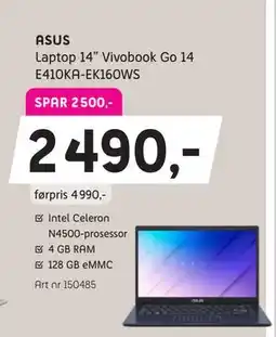 ELON Laptop 14” Vivobook Go 14, NOK 2490 tilbud