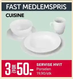 Europris SERVISE HVIT, Medlemspris tilbud