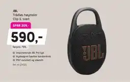 ELON JBL Trådløs høyttaler Clip 5, svart, NOK 590 tilbud