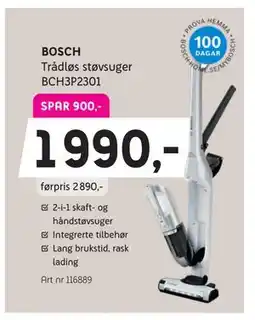 ELON BOSCH Trådløs støvsuger BCH3P2301, NOK 1990 tilbud