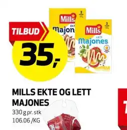 Bunnpris MILLS EKTE OG LETT MAJONES, NOK 35 tilbud