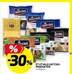 Bunnpris ET UTVALG HATTINGPRODUKTER tilbud