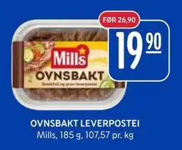 Rema 1000 OVNSBAKT LEVERPOSTEI, NOK 19.9 tilbud