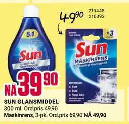 Europris SUN GLANSMIDDEL, NOK 39.9 tilbud