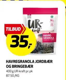 Bunnpris HAVREGRANOLA JORDBÆR OG BRINGEBÆR, NOK 35 tilbud