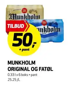 Bunnpris MUNKHOLM ORIGINAL OG FATØL, NOK 50 tilbud