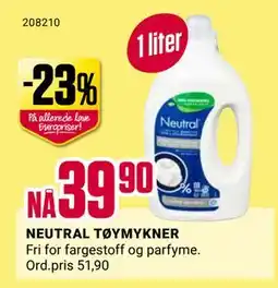 Europris NEUTRAL TØYMYKNER, NOK 39.9 tilbud