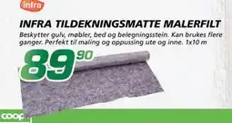 Coop Byggmix INFRA TILDEKNINGSMATTE MALERFILT, NOK 89.9 tilbud