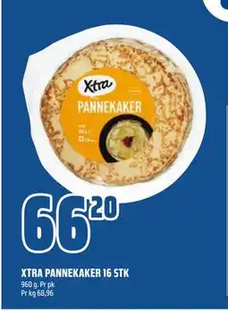 Coop Obs XTRA PANNEKAKER 16 STK, NOK 66.2 tilbud