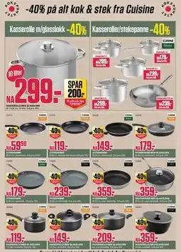 Europris 40% på alt kok & stek fra Cuisine tilbud