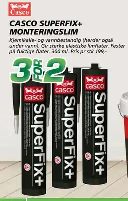Coop Byggmix CASCO SUPERFIX+ MONTERINGSLIM tilbud