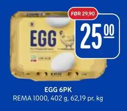 Rema 1000 EGG 6PK, NOK 25 tilbud