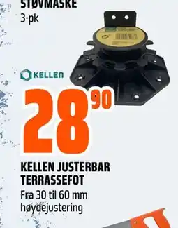 Obs Bygg KELLEN JUSTERBAR TERRASSEFOT, NOK 28.9 tilbud