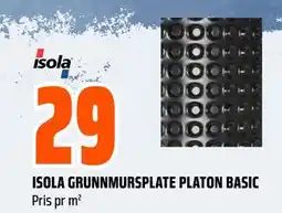 Obs Bygg ISOLA GRUNNMURSPLATE PLATON BASIC, NOK 29 tilbud