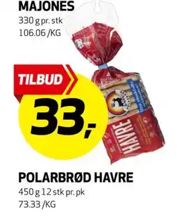 Bunnpris POLARBRØD HAVRE, NOK 33 tilbud