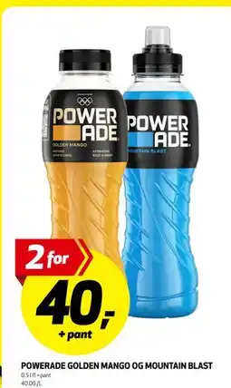 Bunnpris POWERADE GOLDEN MANGO OG MOUNTAIN BLAST, NOK 40 tilbud