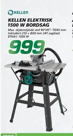 Coop Byggmix KELLEN ELEKTRISK 1500 W BORDSAG, NOK 999 tilbud