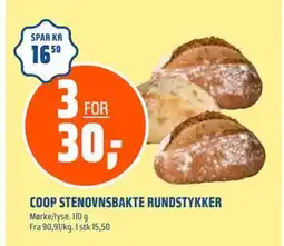 Coop Obs COOP STENOVNSBAKTE RUNDSTYKKER, NOK 30 tilbud