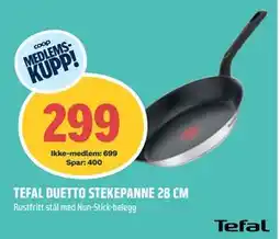 Coop Obs TEFAL DUETTO STEKEPANNE 28 CM, NOK 699, Medlemspris tilbud