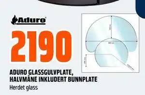 Obs Bygg ADURO GLASSGULVPLATE, HALVMÅNE INKLUDERT BUNNPLATE, NOK 2190 tilbud