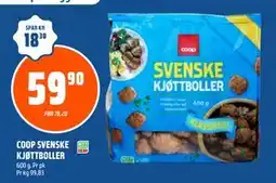Coop Obs COOP SVENSKE KJØTTBOLLER, NOK 59.9 tilbud