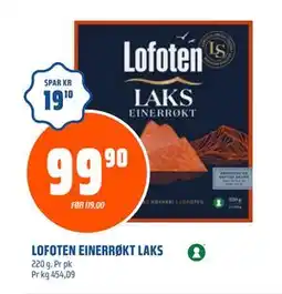 Coop Obs LOFOTEN EINERRØKT LAKS, NOK 99.9 tilbud