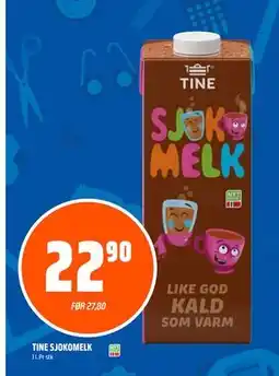Coop Obs TINE SJOKOMELK, NOK 22.9 tilbud