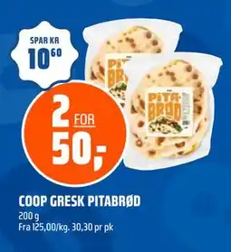 Coop Obs COOP GRESK PITABRØD, NOK 50 tilbud