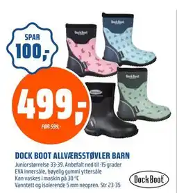 Coop Obs DOCK BOOT ALLVÆRSSTØVLER BARN, NOK 499 tilbud