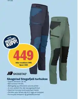 Coop Obs Skogstad Stegafjell turbukse, NOK 999, Medlemspris tilbud