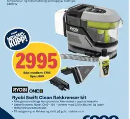 Coop Obs Ryobi Swift Clean flekkrenser kit, NOK 3795, Medlemspris tilbud