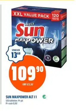 Coop Obs SUN MAXPOWER ALT I 1, NOK 109.9 tilbud