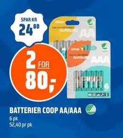 Coop Obs BATTERIER COOP AA/AAA, NOK 80 tilbud