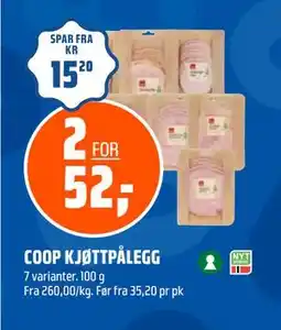 Coop Obs COOP KJØTTPÅLEGG, NOK 52 tilbud