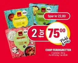 Coop Extra COOP FERDIGRETTER, NOK 75 tilbud