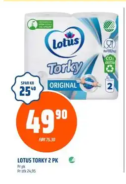 Coop Obs LOTUS TORKY 2 PK, NOK 49.9 tilbud